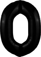 Фольгированный шар 102см Цифра 0 Slim черный Agura - Многошароff: товары для праздника и воздушные шары оптом