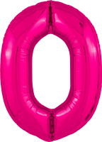Фольгированный шар 102см Цифра 0 Slim фуксия Agura - Многошароff: товары для праздника и воздушные шары оптом