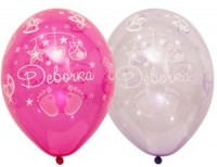 Воздушные шары С Рождением Девочка с 5ст рис 14" кристалл Б - Многошароff: товары для праздника и воздушные шары оптом