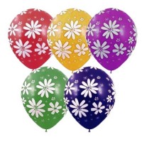 Воздушные шары Ромашки с 5ст рис 14" кристалл Б - Многошароff: товары для праздника и воздушные шары оптом