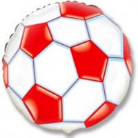 Фигура 18" Круг Футбольный мяч красный - Многошароff: товары для праздника и воздушные шары оптом