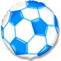 Фигура 18" Круг Футбольный мяч синий - Многошароff: товары для праздника и воздушные шары оптом
