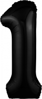 Фольгированный шар 102см Цифра 1 Slim черный Agura - Многошароff: товары для праздника и воздушные шары оптом