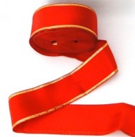 Лента 50мм*20м атласная с метанином красная - Многошароff: товары для праздника и воздушные шары оптом