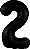 Фольгированный шар 102см Цифра 2 Slim черный Agura - Многошароff: товары для праздника и воздушные шары оптом