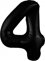 Фольгированный шар 102см Цифра 4 Slim Черный Agura - Многошароff: товары для праздника и воздушные шары оптом