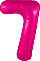 Фольгированный шар 102см Цифра 7 Slim Фуксия Agura - Многошароff: товары для праздника и воздушные шары оптом