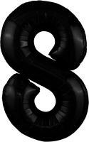 Фольгированный шар 102см Цифра 8 Slim Черный Agura - Многошароff: товары для праздника и воздушные шары оптом