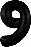 Фольгированный шар 102см Цифра 9 Slim Черный Agura - Многошароff: товары для праздника и воздушные шары оптом