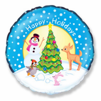 Фигура 18" Круг Счастливого Рождества 401531 - Многошароff: товары для праздника и воздушные шары оптом