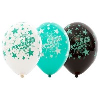 Воздушные шары ДР Звезды бирюзовые 5ст рис 14" пастель Б - Многошароff: товары для праздника и воздушные шары оптом