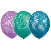 Воздушные шары  с 5ст рис 14" пастель С ДР Русалка Б - Многошароff: товары для праздника и воздушные шары оптом