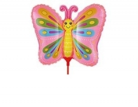 Мини фигура Бабочка розовая на палочке - Многошароff: товары для праздника и воздушные шары оптом