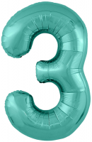 Цифра фольг. 102см Бискайский зеленый 3 Agura - Многошароff: товары для праздника и воздушные шары оптом