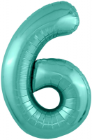 Цифра фольг. 102см Бискайский зеленый 6 Agura - Многошароff: товары для праздника и воздушные шары оптом