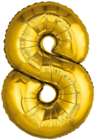 Цифра фольг. 81см Золото 8 Agura - Многошароff: товары для праздника и воздушные шары оптом
