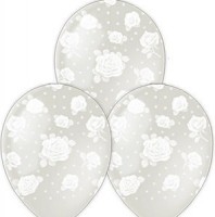 Воздушные шары Розы с 5ст рис 12" прозрачные М - Многошароff: товары для праздника и воздушные шары оптом