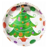 Фигура 18" Круг Новогодняя елка 13076 - Многошароff: товары для праздника и воздушные шары оптом