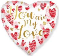 Фигура 18" Сердце Моя любовь FM - Многошароff: товары для праздника и воздушные шары оптом