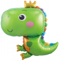 Фигура Динозаврик в короне, зеленый - Многошароff: товары для праздника и воздушные шары оптом