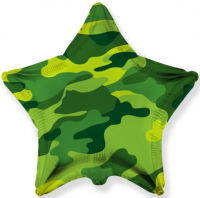 Фольгированная Звезда 18" Камуфляж FM - Многошароff: товары для праздника и воздушные шары оптом