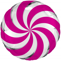 Фольгированный круг 18" Леденец, фуксия Agura - Многошароff: товары для праздника и воздушные шары оптом