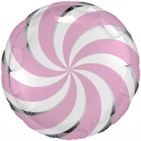 Фольгированный круг 18" Леденец, розовый Ag - Многошароff: товары для праздника и воздушные шары оптом