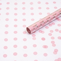 Пленка в рулоне 70см*200гр Горох,Нежно-розовый - Многошароff: товары для праздника и воздушные шары оптом