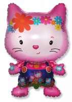 Фигура Котёнок с друзьями розовый 901695 - Многошароff: товары для праздника и воздушные шары оптом