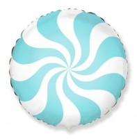 Фольгированный Круг 18" Леденец, голубой - Многошароff: товары для праздника и воздушные шары оптом