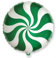 Фольгированный Круг 18" Леденец, зеленый - Многошароff: товары для праздника и воздушные шары оптом