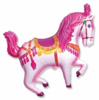 Фигура Лошадь карусельная малиновая 901693 - Многошароff: товары для праздника и воздушные шары оптом