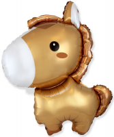 Мини фигура Лошадка, коричневая - Многошароff: товары для праздника и воздушные шары оптом