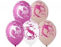 Воздушные шары 8 Марта модерн с 5ст.рис. 14" пастель Б - Многошароff: товары для праздника и воздушные шары оптом