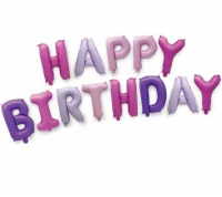 Набор букв Happy Birthday, для девочки - Многошароff: товары для праздника и воздушные шары оптом