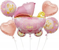 Набор шаров Коляска для девочки - Многошароff: товары для праздника и воздушные шары оптом