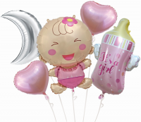 Набор шаров С рождением малышки - Многошароff: товары для праздника и воздушные шары оптом