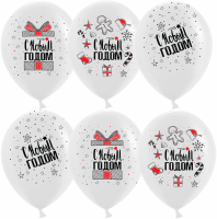 Воздушный шар Снежинки и подарки  5ст.рис.12" паст ДБ - Многошароff: товары для праздника и воздушные шары оптом