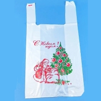 Пакет- майка Дед Мороз у елки - Многошароff: товары для праздника и воздушные шары оптом