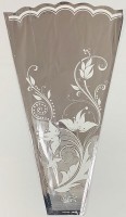 Конус для цветов металл c рисунком 23*50 белый - Многошароff: товары для праздника и воздушные шары оптом