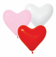 Шар Сердце 12" пастель ассорти бел/роз/красн К - Многошароff: товары для праздника и воздушные шары оптом