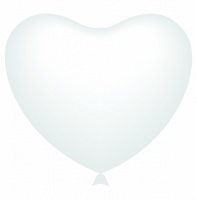 Шар Сердце 10" пастель белое WHITE 004 М - Многошароff: товары для праздника и воздушные шары оптом