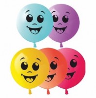 Воздушные шары с рисунком 18" пастель Улыбки И - Многошароff: товары для праздника и воздушные шары оптом
