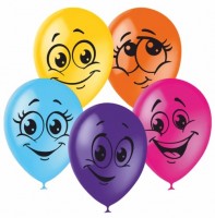 Воздушные шары с рисунком 12" паст+декор Улыбки М - Многошароff: товары для праздника и воздушные шары оптом