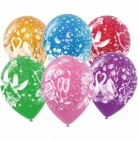 Воздушные шары Свадьба с 5ст рис 12" паст+декор М - Многошароff: товары для праздника и воздушные шары оптом