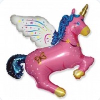 Фигура Единорог волшебный розовый 901658 - Многошароff: товары для праздника и воздушные шары оптом