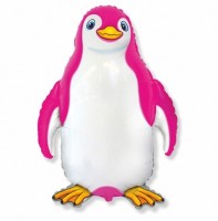 Мини фигура Пингвин счастливый малиновый 902745 - Многошароff: товары для праздника и воздушные шары оптом
