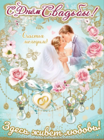 Плакат С Днем свадьбы 7100947 - Многошароff: товары для праздника и воздушные шары оптом