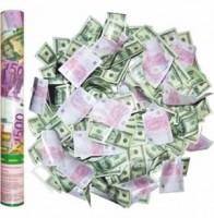 Пневмохлопушка 40см Евро, Доллары  - Многошароff: товары для праздника и воздушные шары оптом