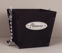 Подарочная упаковка Конус Flowers, черный - Многошароff: товары для праздника и воздушные шары оптом